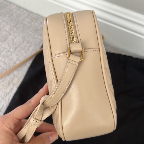 Saint Laurent Loulou quilted camera bag crossbody color poudre - Picture 6 of 13